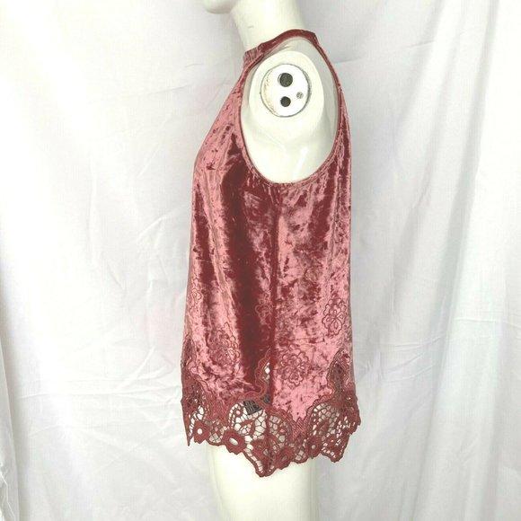 altar'd state Rose Pink Crushed Velvet Embroidered - Picture 3 of 12